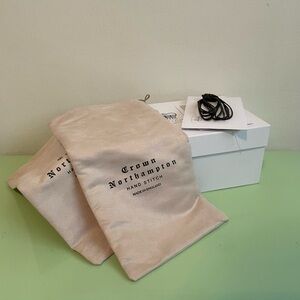 Brand New! Crown Northampton Hand Stitch Brushed Cotton Shoe Dust Bag & laces